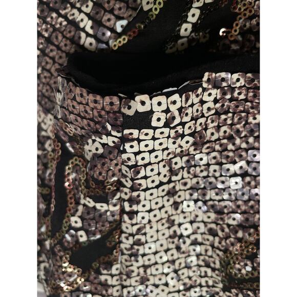 Frank Lyman Jacket Womens 4 Black Metallic Sequin Zip Blazer Cocktail Evening - Picture 15 of 16